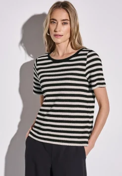 Gestreept shirt met gebreide look