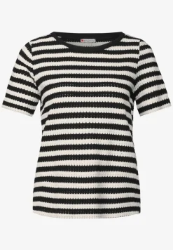 Gestreept shirt met gebreide look