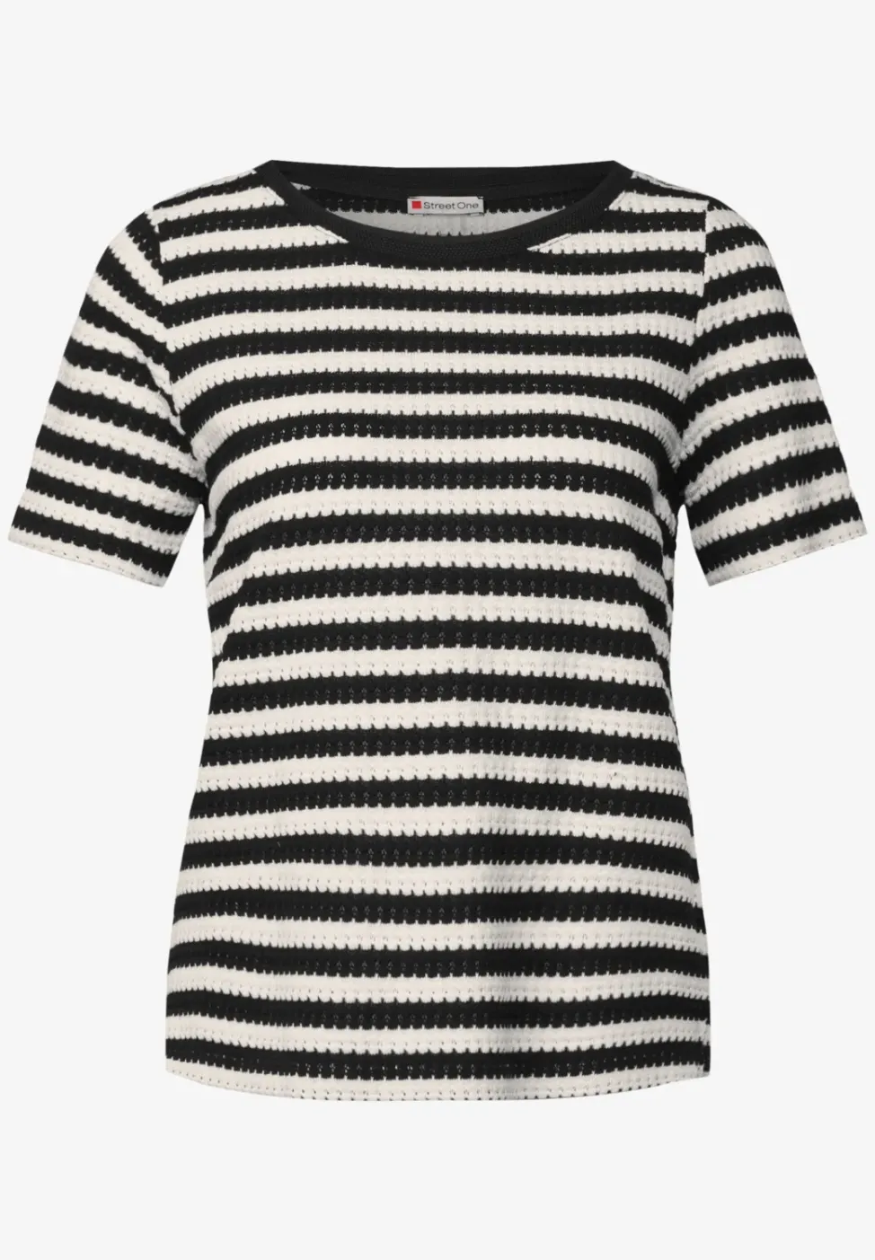Gestreept shirt met gebreide look