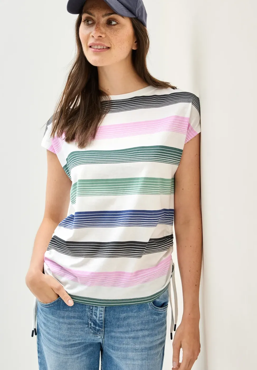 Gestreept shirt met linten