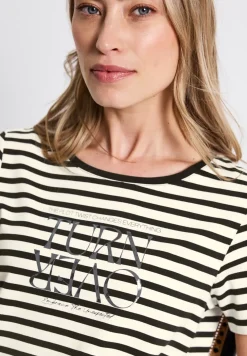 Gestreept shirt met print