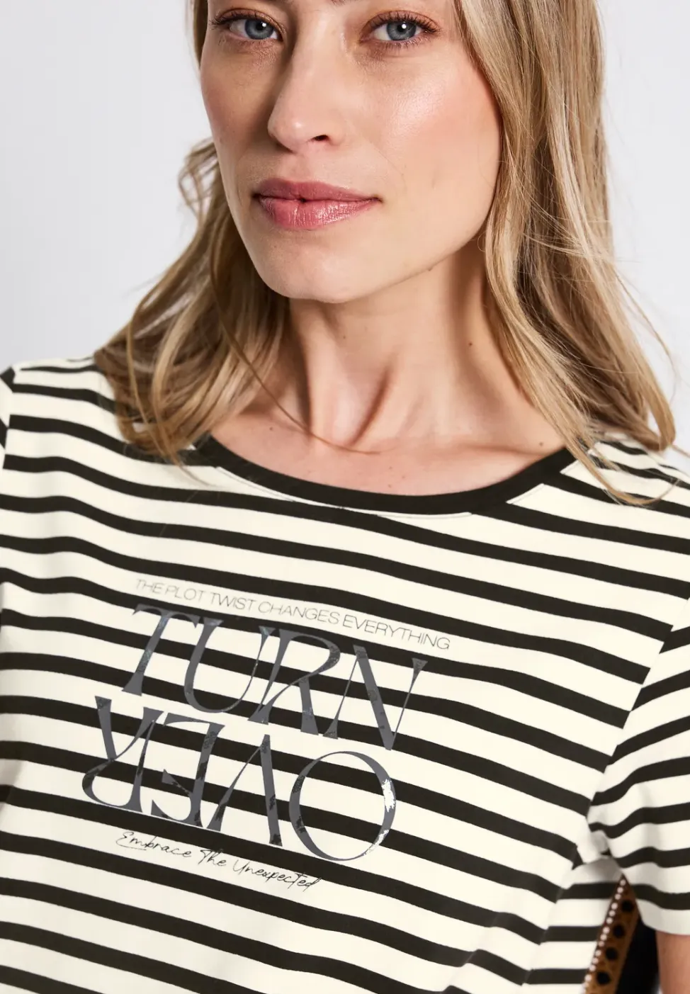 Gestreept shirt met print