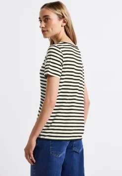 Gestreept shirt met print