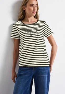 Gestreept shirt met print