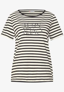 Gestreept shirt met print