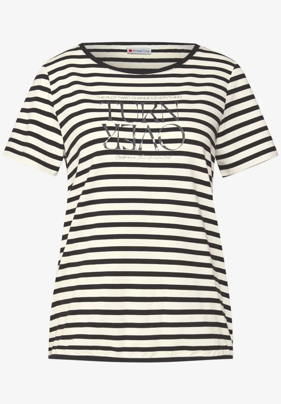 Gestreept shirt met print