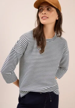Gestreept shirt met structuur