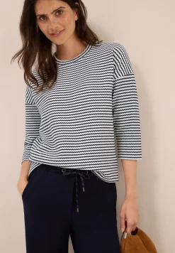 Gestreept shirt met structuur