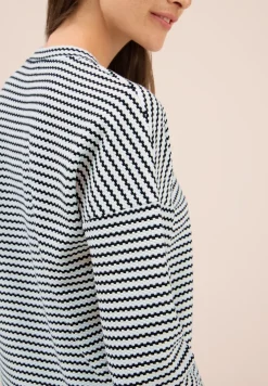 Gestreept shirt met structuur