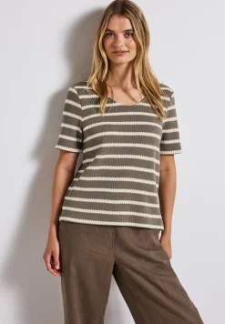 Gestreept shirt met structuur