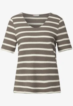 Gestreept shirt met structuur