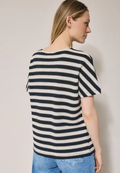 Gestreept shirt met structuur
