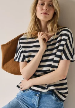 Gestreept shirt met structuur