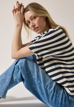 Gestreept shirt met structuur
