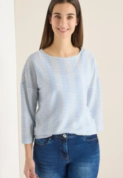 Gestreept shirt met structuur
