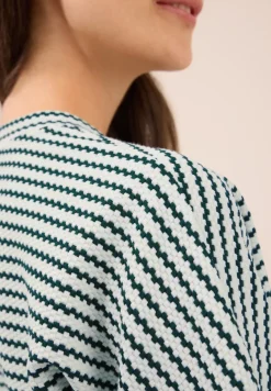 Gestreept shirt met structuur