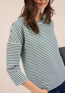 Gestreept shirt met structuur