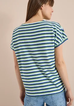 Gestreept shirt met structuur