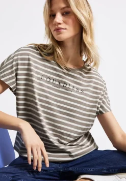 Gestreept shirt met tekst