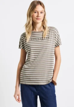 Gestreept shirt met tekst
