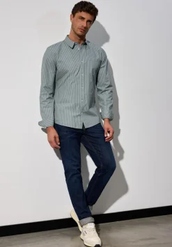 Gestreept slim fit overhemd