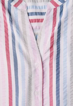 Gestreepte blouse met gespleten hals