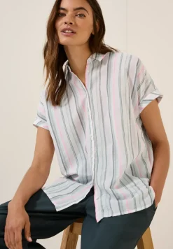 Gestreepte blouse met korte mouwen