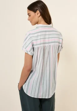 Gestreepte blouse met korte mouwen