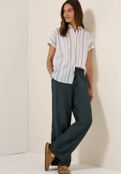 Gestreepte blouse met korte mouwen