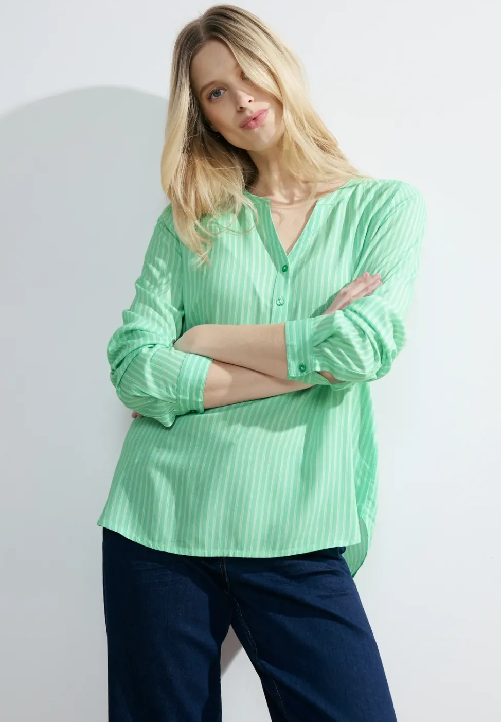 Gestreepte blouse van viscose