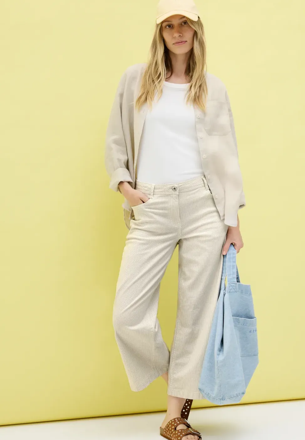 Gestreepte broek Wide Legs