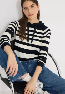 Gestreepte hoodie met structuur