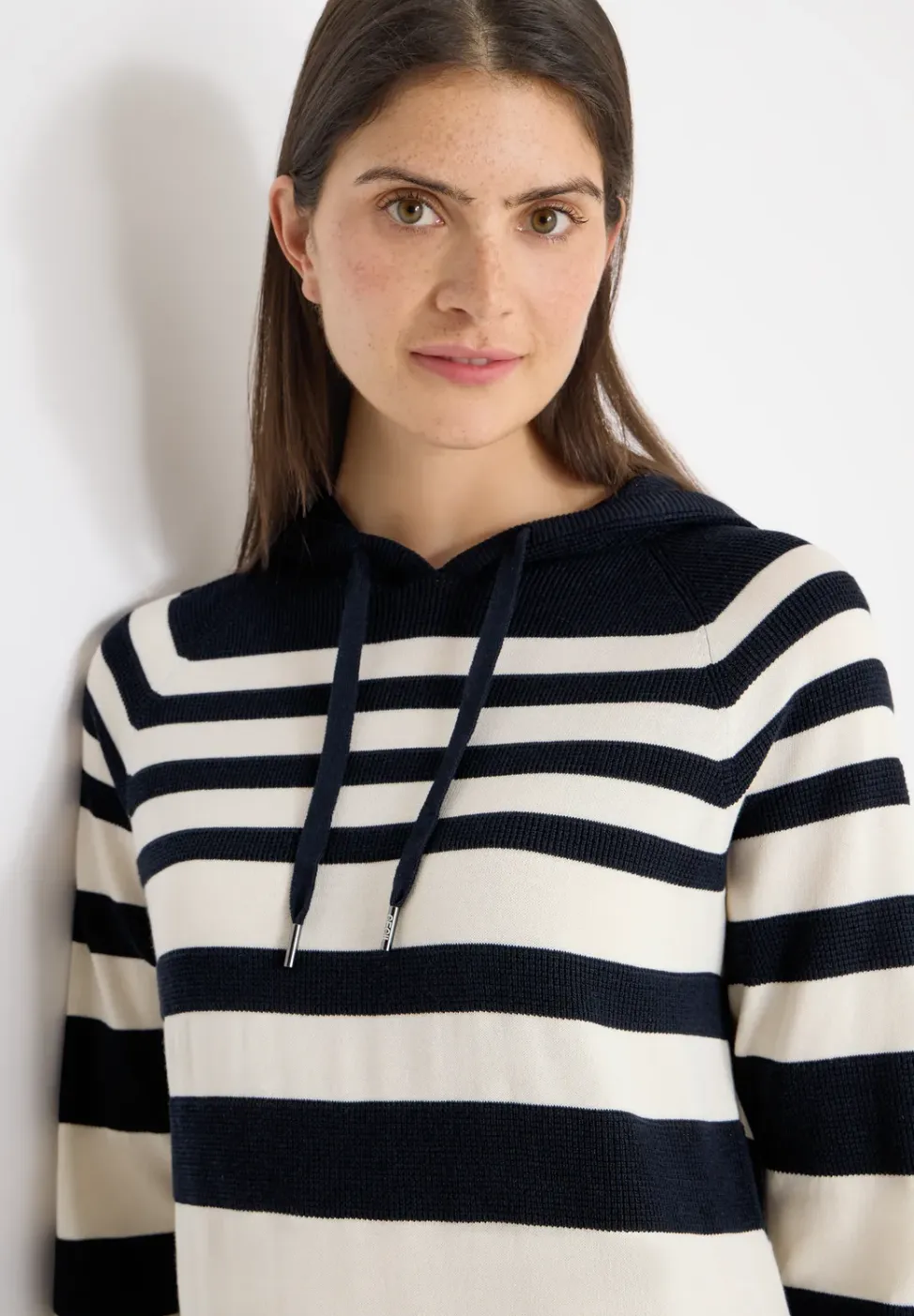 Gestreepte hoodie met structuur