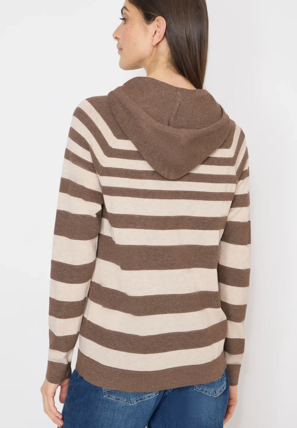Gestreepte hoodie met structuur