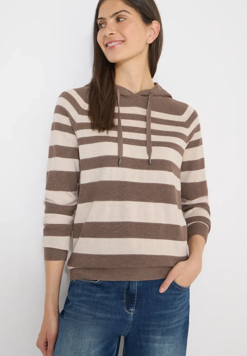 Gestreepte hoodie met structuur