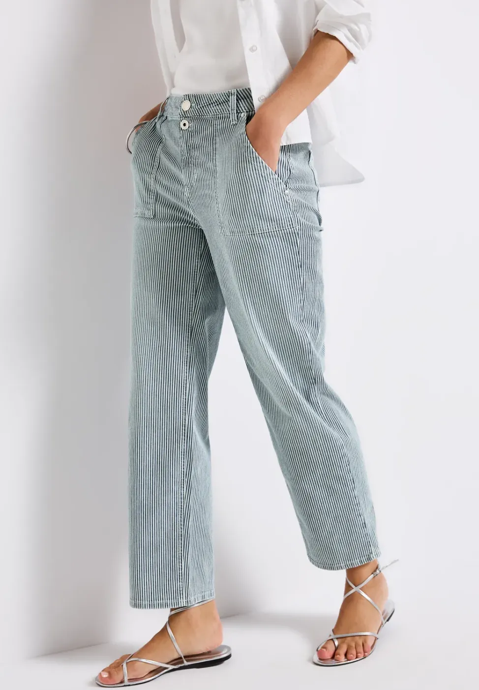 Gestreepte jeans