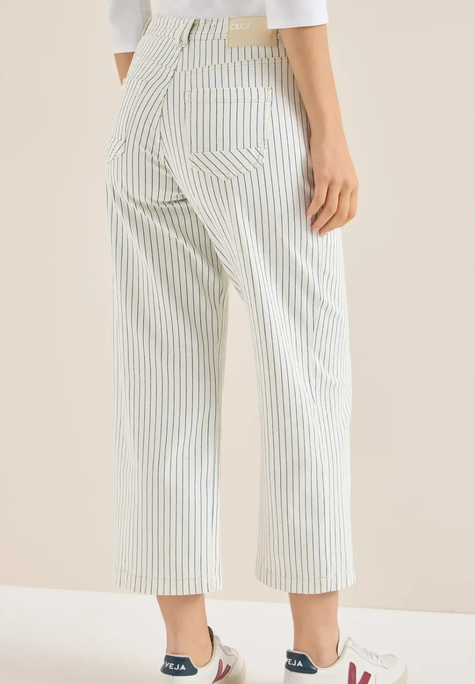 Gestreepte jeans met Wide Legs