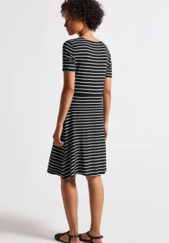 Gestreepte jersey jurk