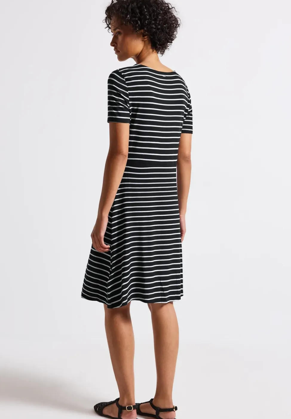 Gestreepte jersey jurk