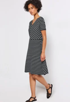 Gestreepte jersey jurk
