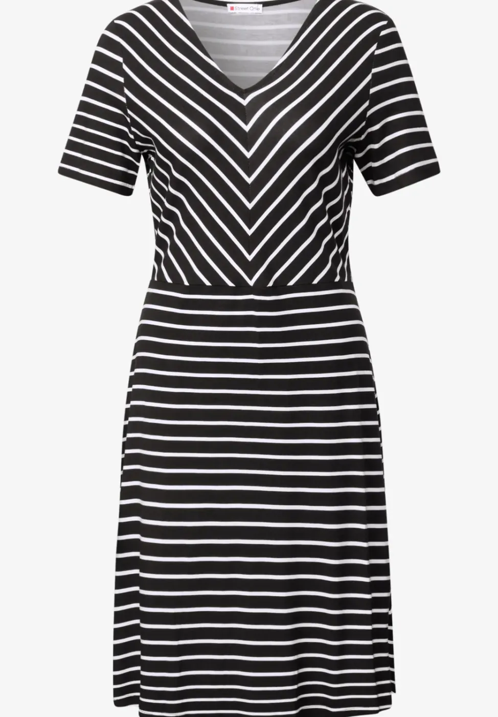 Gestreepte jersey jurk