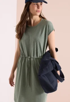 Gestreepte jersey jurk