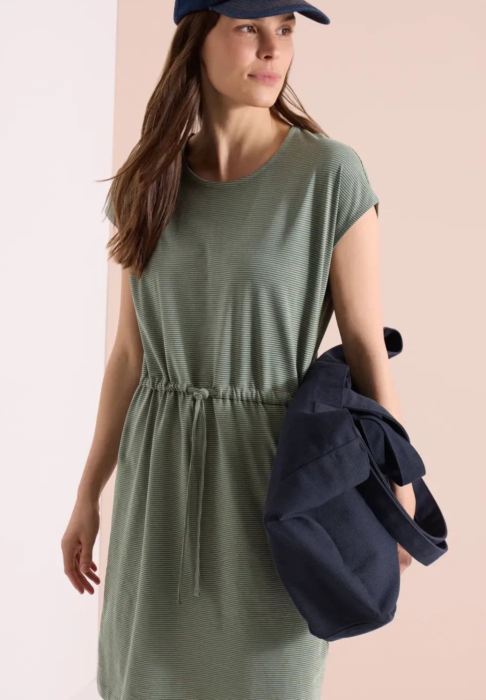 Gestreepte jersey jurk