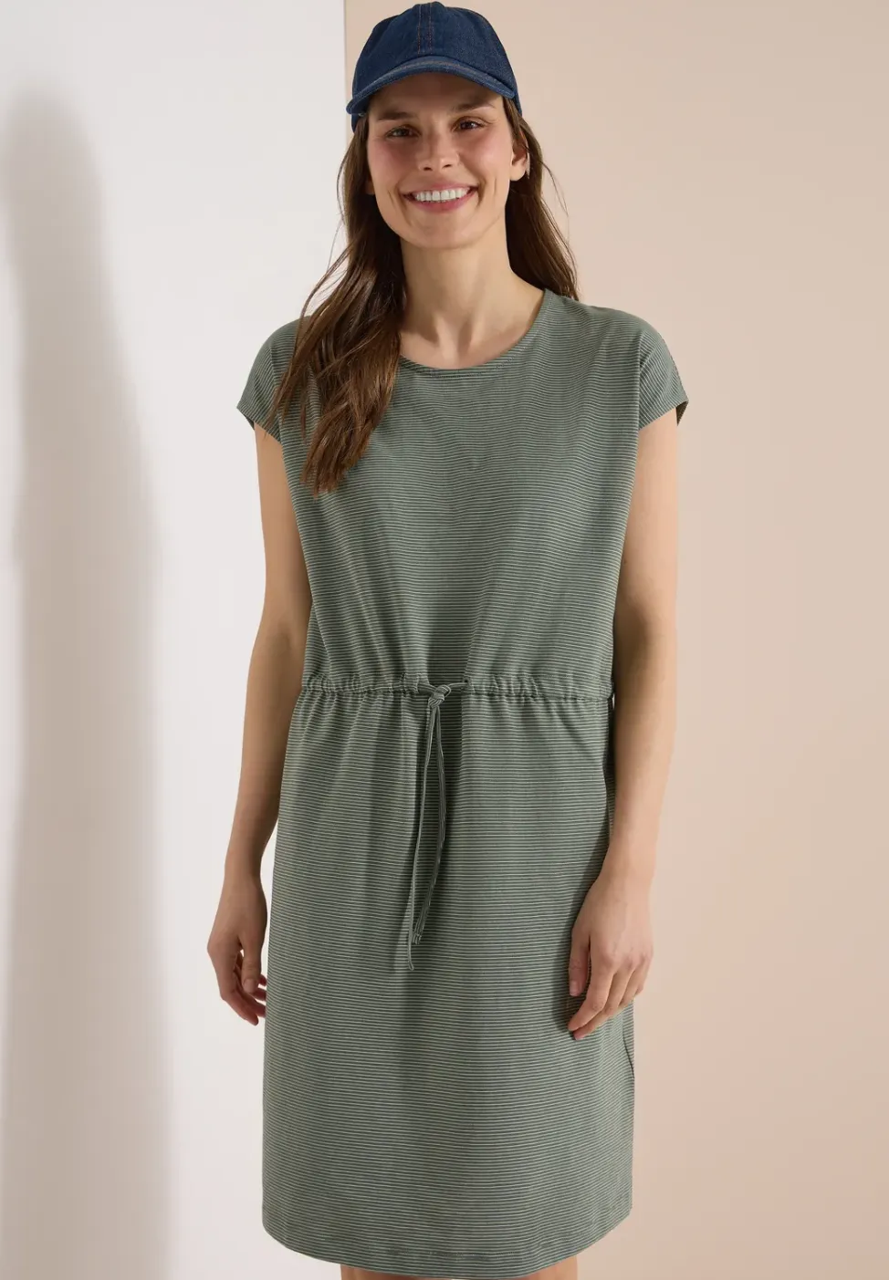 Gestreepte jersey jurk