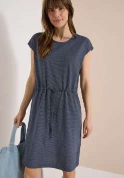 Gestreepte jersey jurk