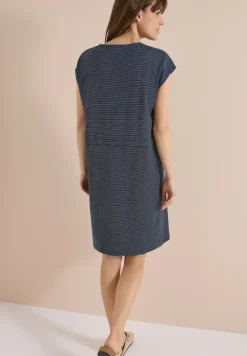 Gestreepte jersey jurk