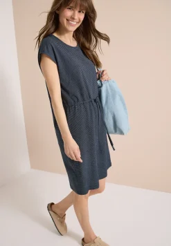 Gestreepte jersey jurk