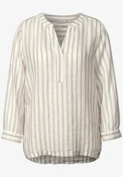 Gestreepte linnen blouse