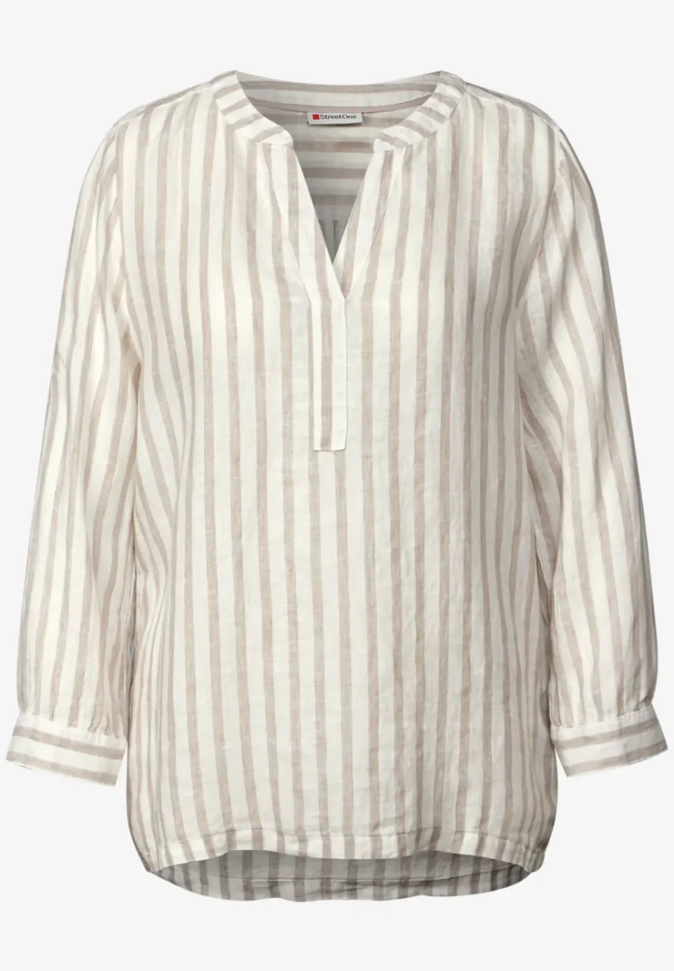 Gestreepte linnen blouse