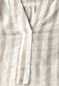 Gestreepte linnen blouse